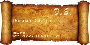 Demeter Sára névjegykártya