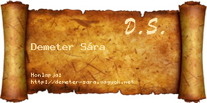Demeter Sára névjegykártya
