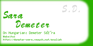 sara demeter business card